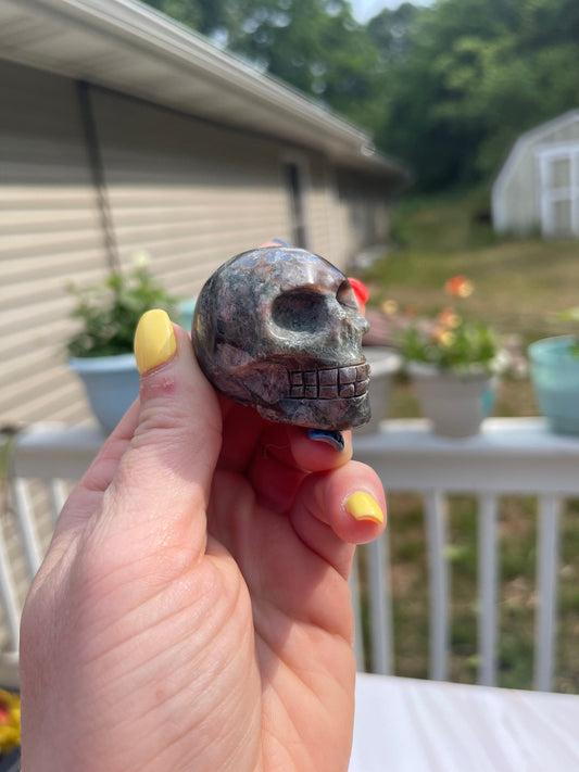 Llanite Mini Skull Carving | Que Sera | Crystal Carving | Meditation Stone