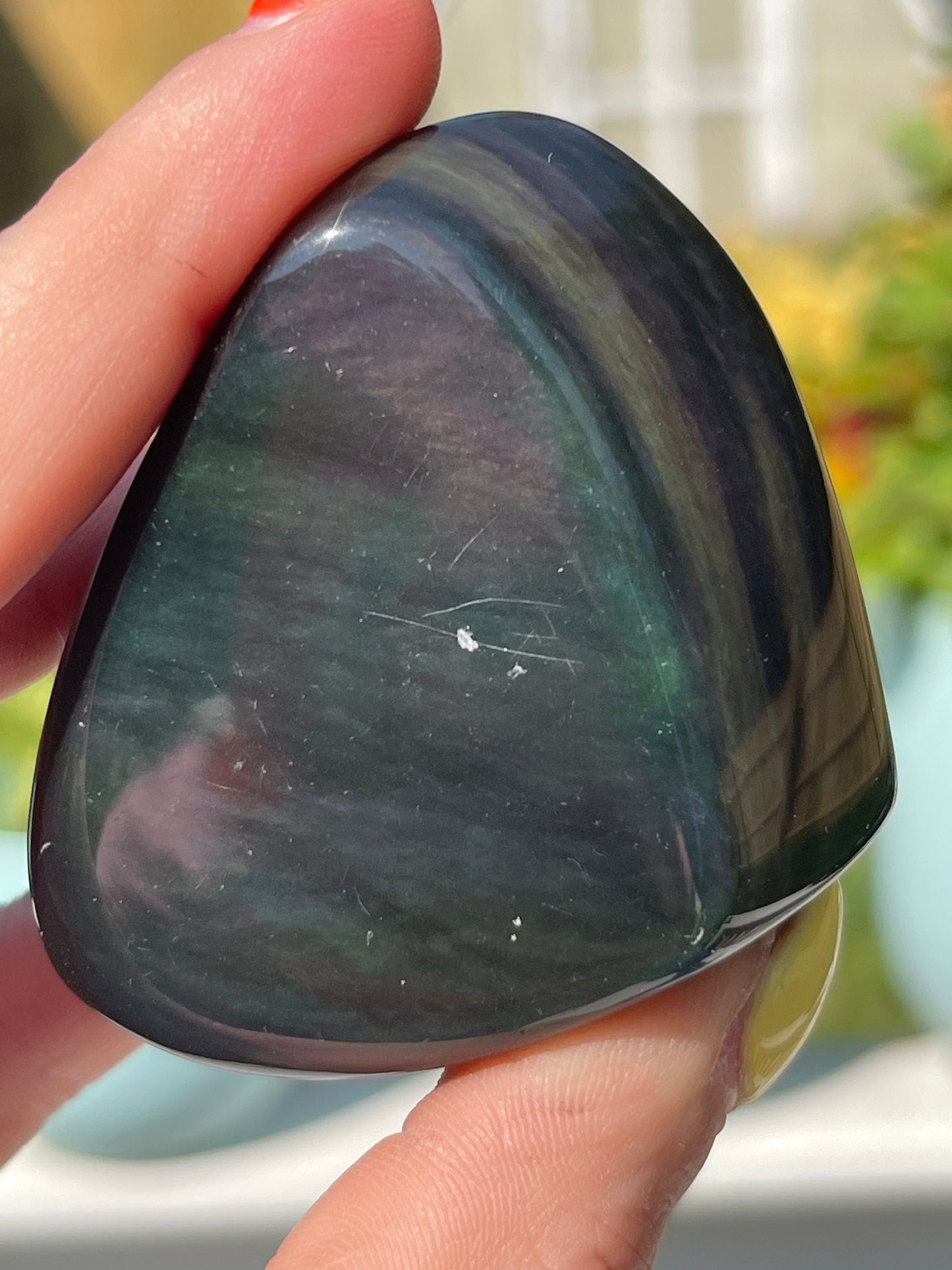 High Grade Rainbow Obsidian Heart
