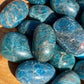 Blue Apatite Crystal Tumble: Pocket Stone Carving
