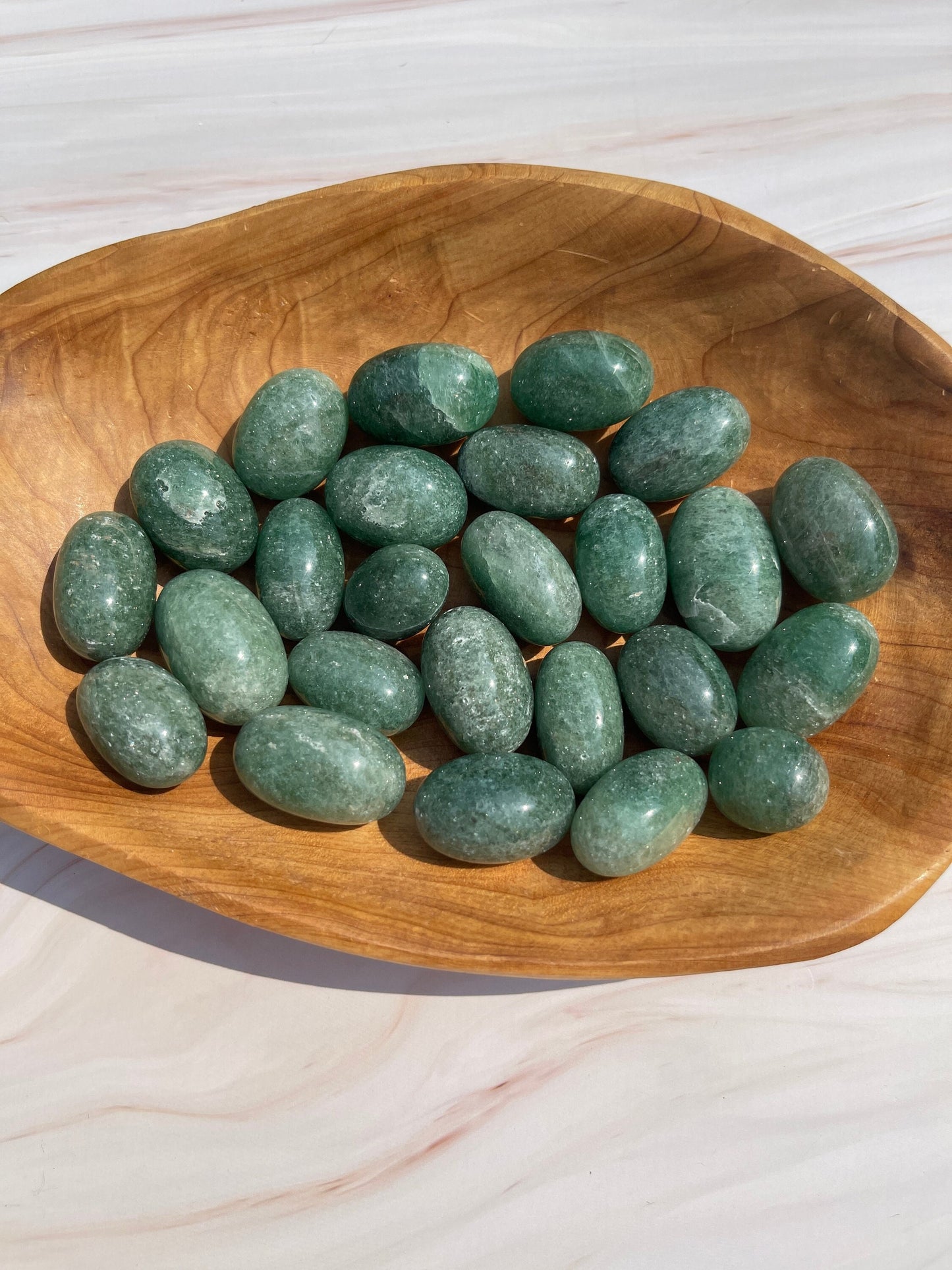 Green Strawberry Quartz Tumbled Stone: Meditation Crystal, Pocket Stone