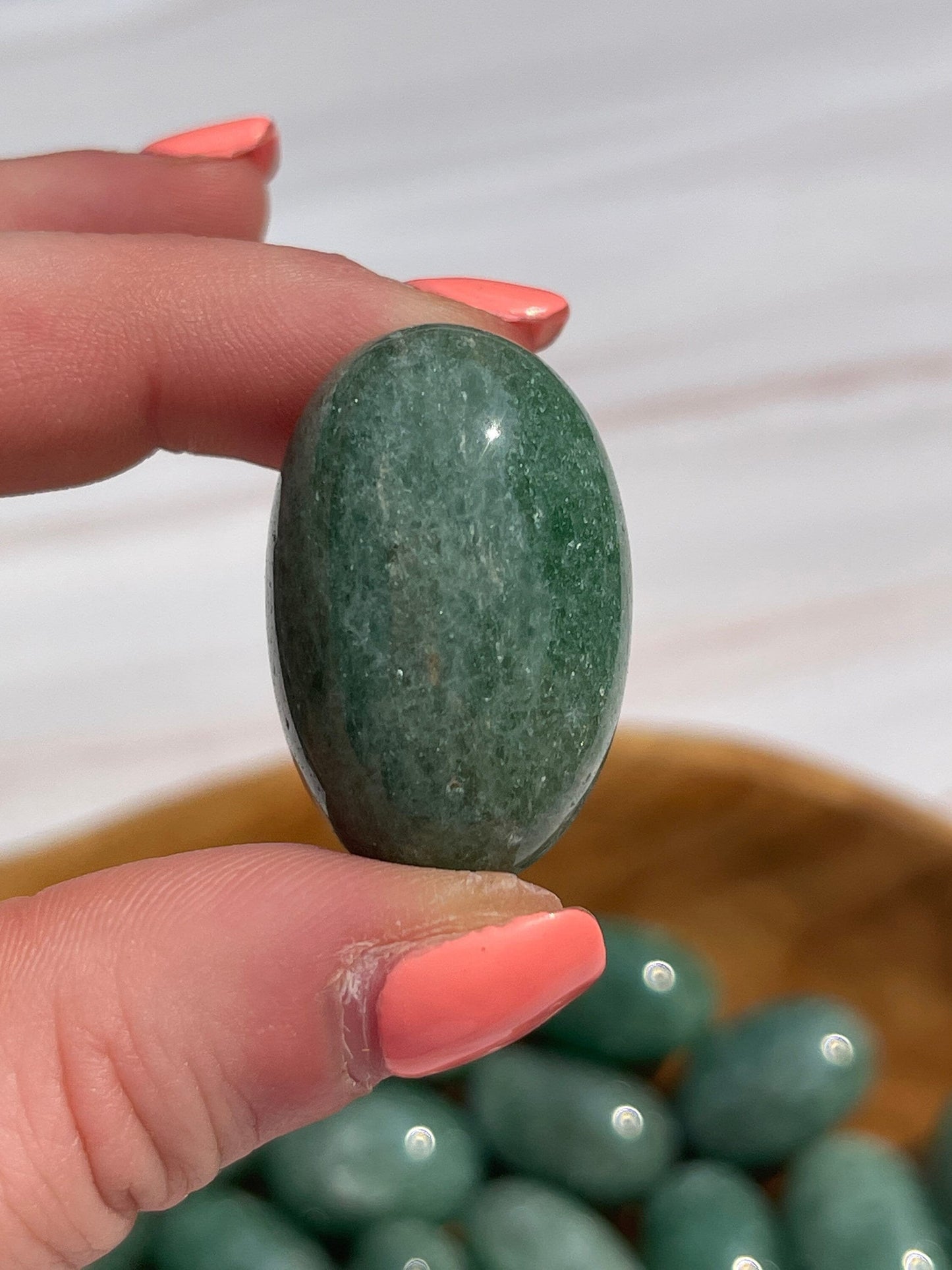 Green Strawberry Quartz Tumbled Stone: Meditation Crystal, Pocket Stone