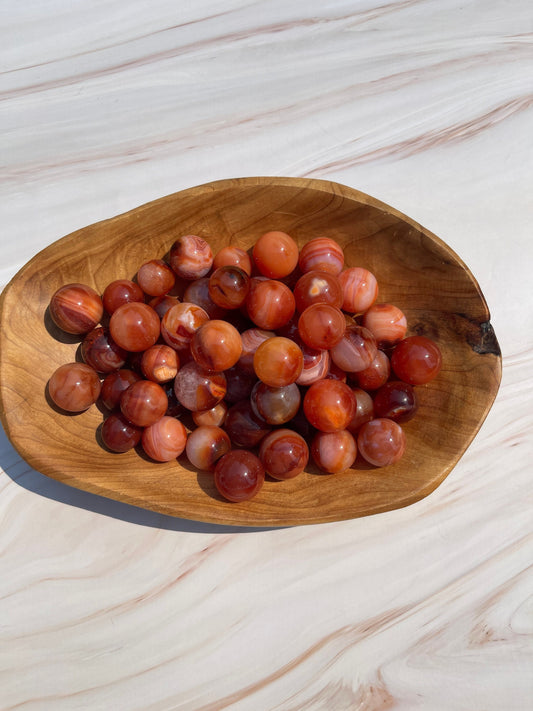 Mini Carnelian Crystal Sphere: Root Chakra Stone