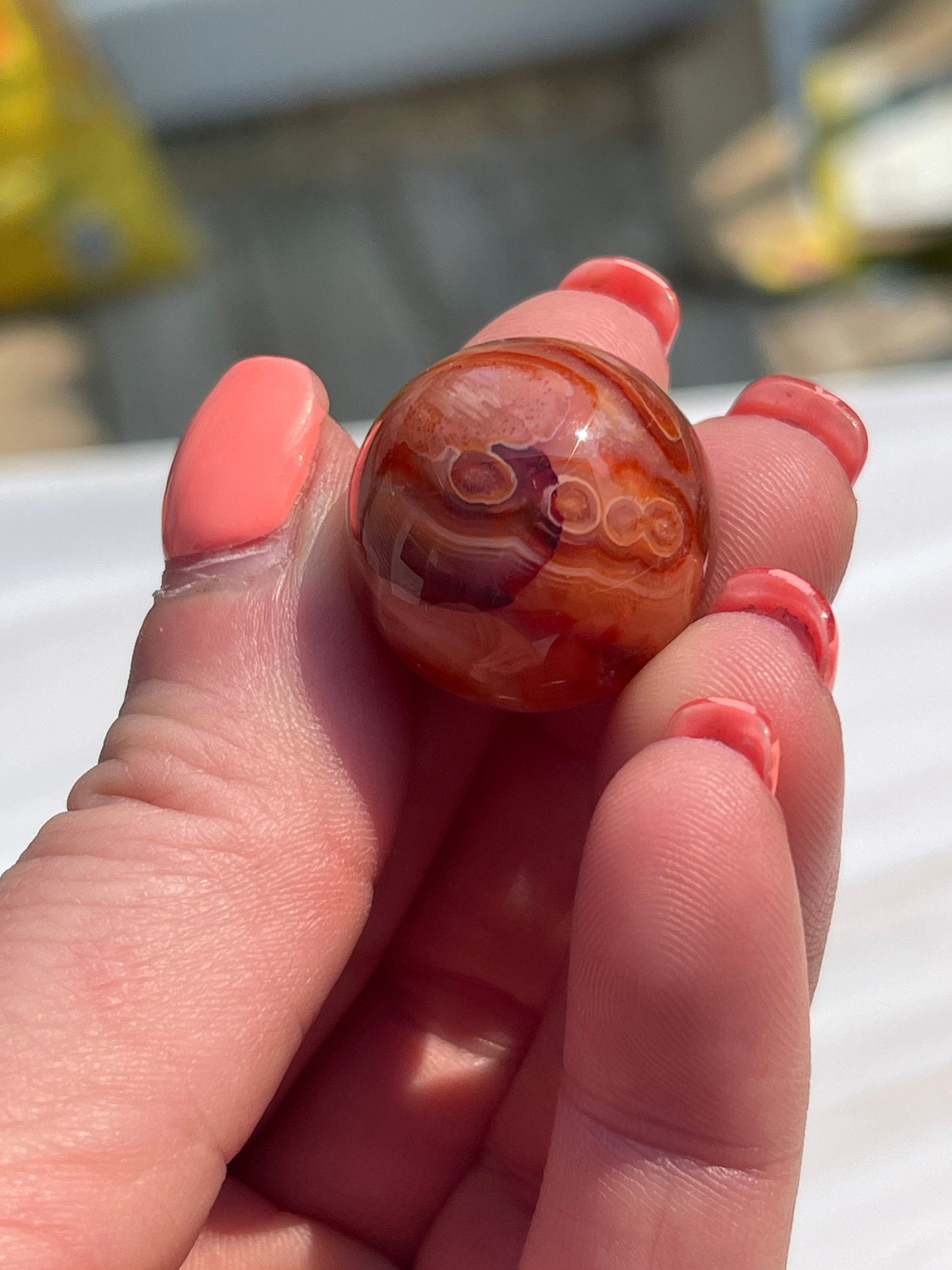 Mini Carnelian Crystal Sphere: Root Chakra Stone