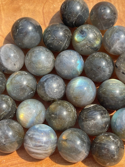 Mini Labradorite Crystal Sphere: Pocket Meditation Stone
