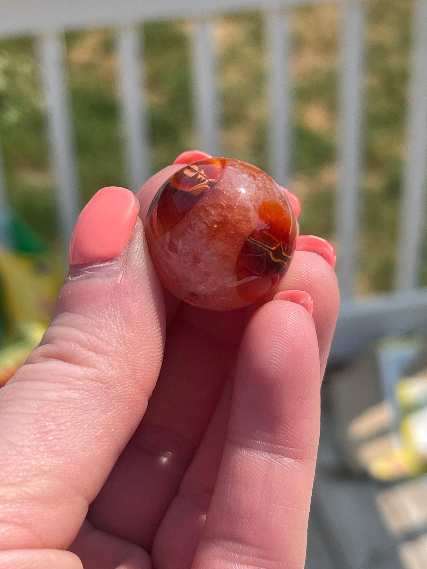 Mini Carnelian Crystal Sphere: Root Chakra Stone