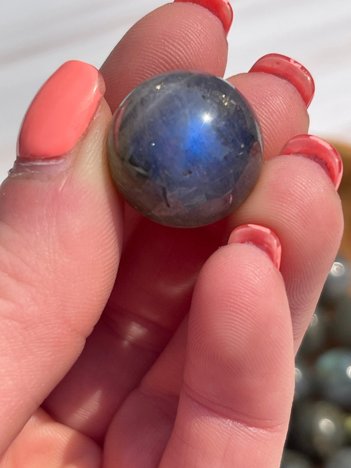 Mini Labradorite Crystal Sphere: Pocket Meditation Stone