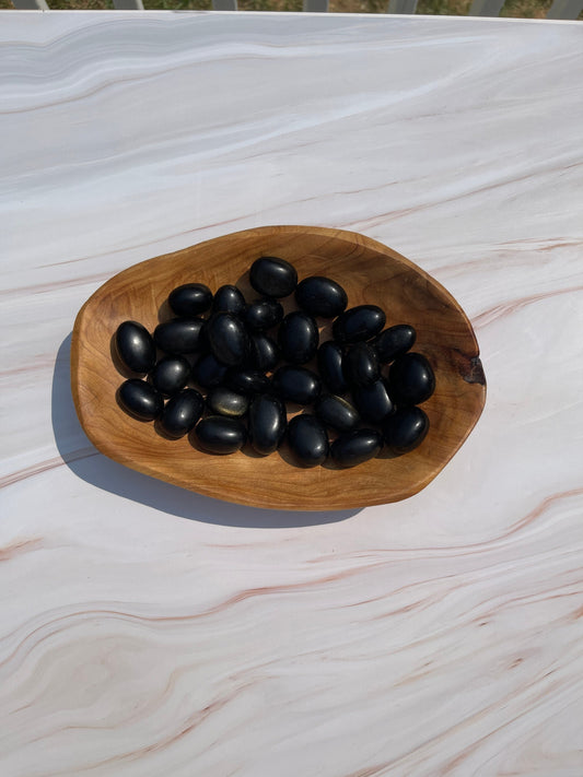 Golden Sheen Obsidian Tumbled Stone: Pocket Meditation Crystal