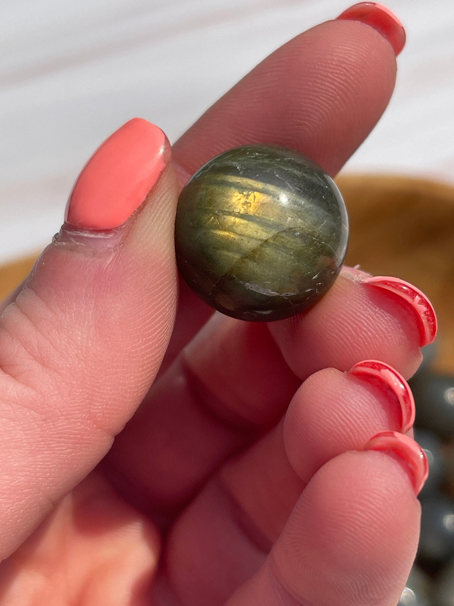 Mini Labradorite Crystal Sphere: Pocket Meditation Stone
