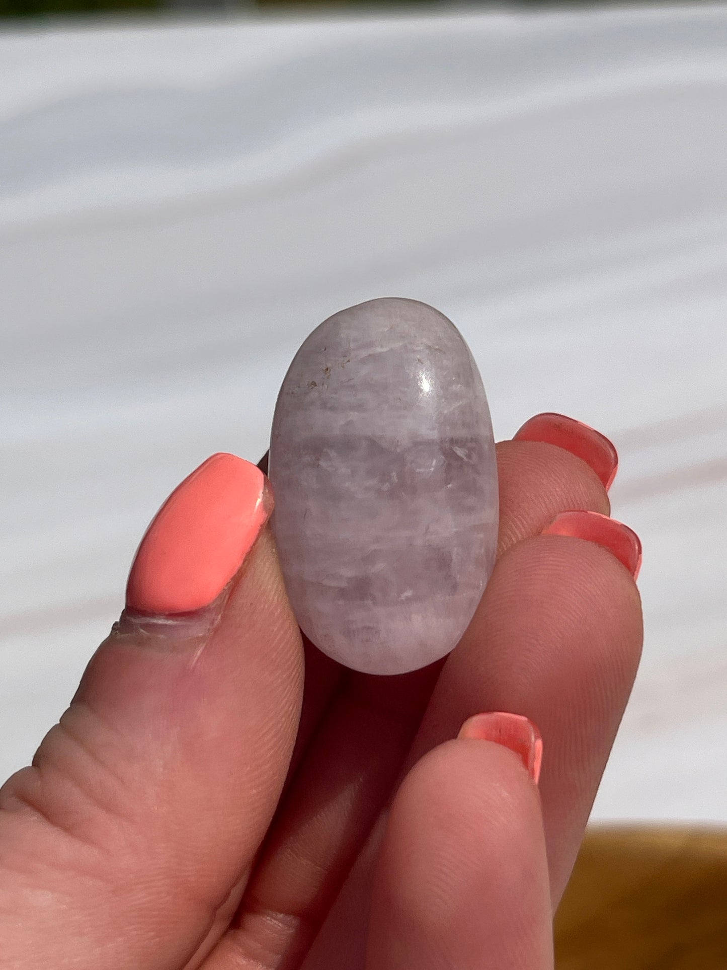 Kunzite Tumbled Stone: Pocket Meditation Crystal