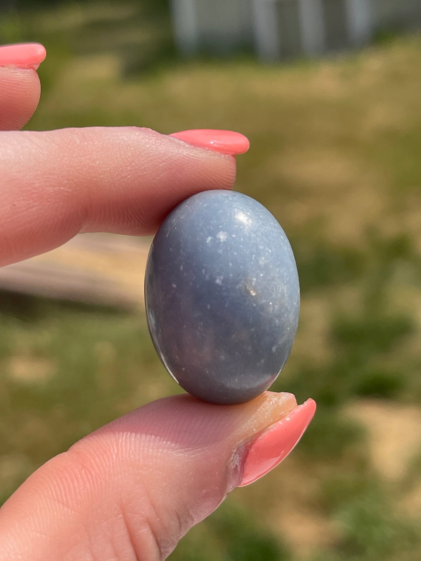 Angelite Tumbled Stone: Calming Meditation Crystal, Pocket Stone