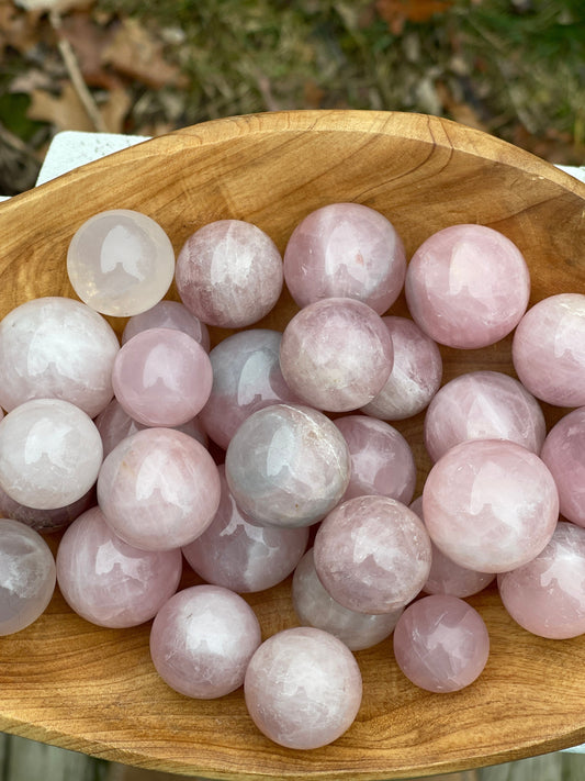 1 Blue and Rose Quartz Sphere