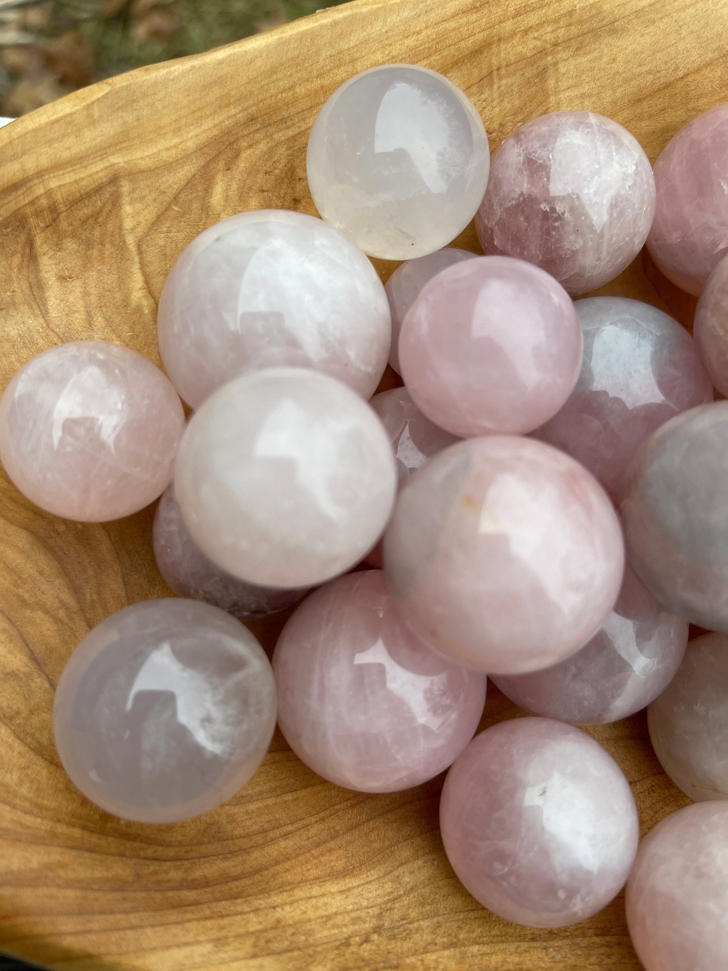 1 Blue and Rose Quartz Sphere