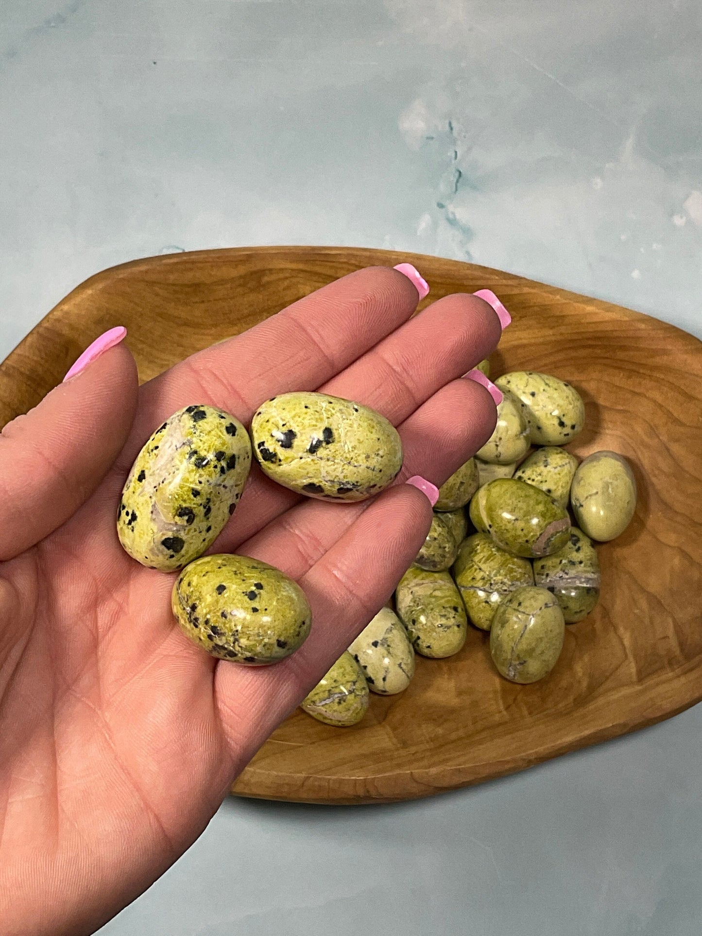 Serpentine Tumbled Stone: Green & Black Crystal Gift