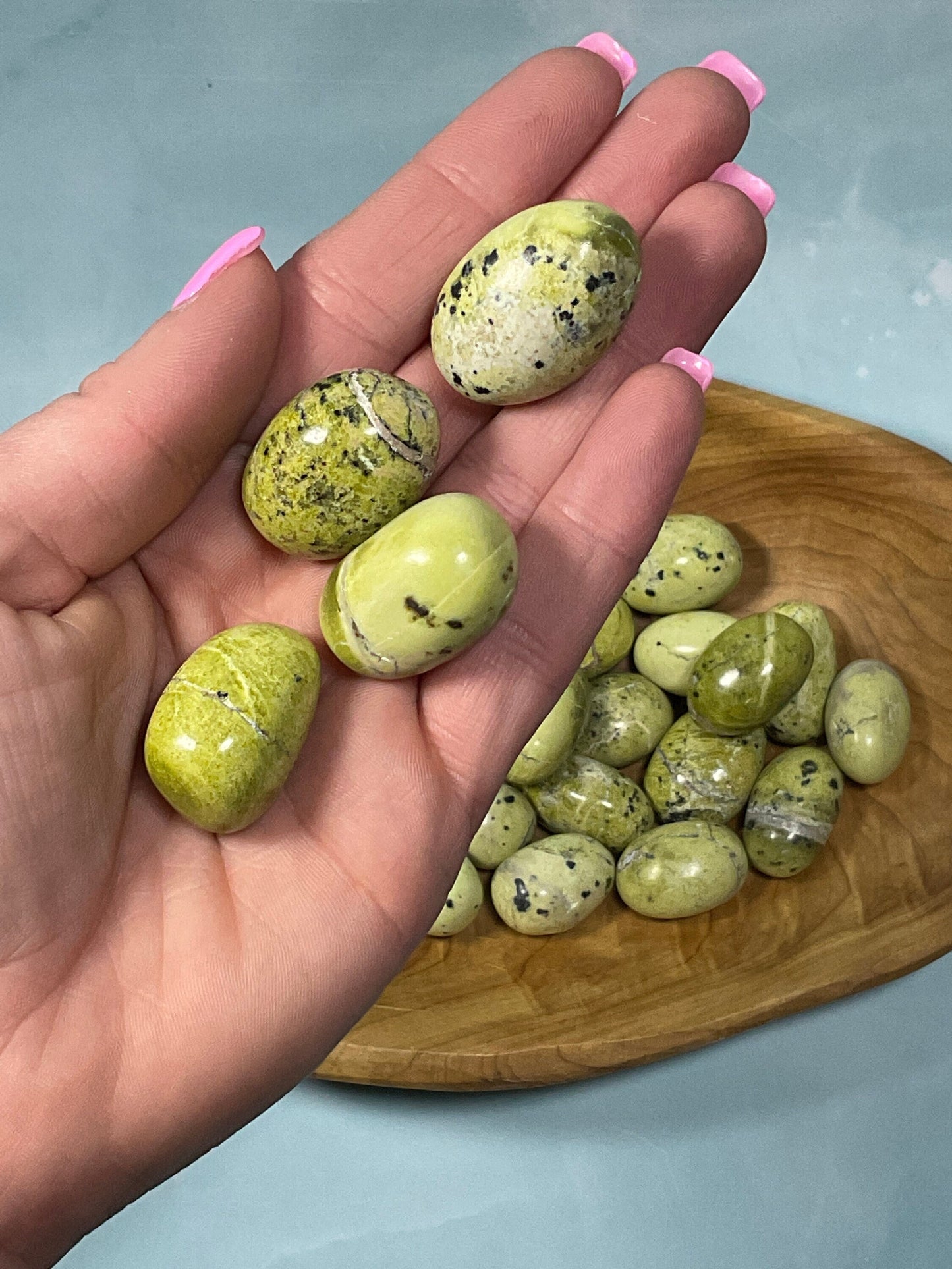 Serpentine Tumbled Stone: Green & Black Crystal Gift