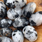 Black Tourmaline in Quartz Tumbled Stone: Meditation Pocket Stone