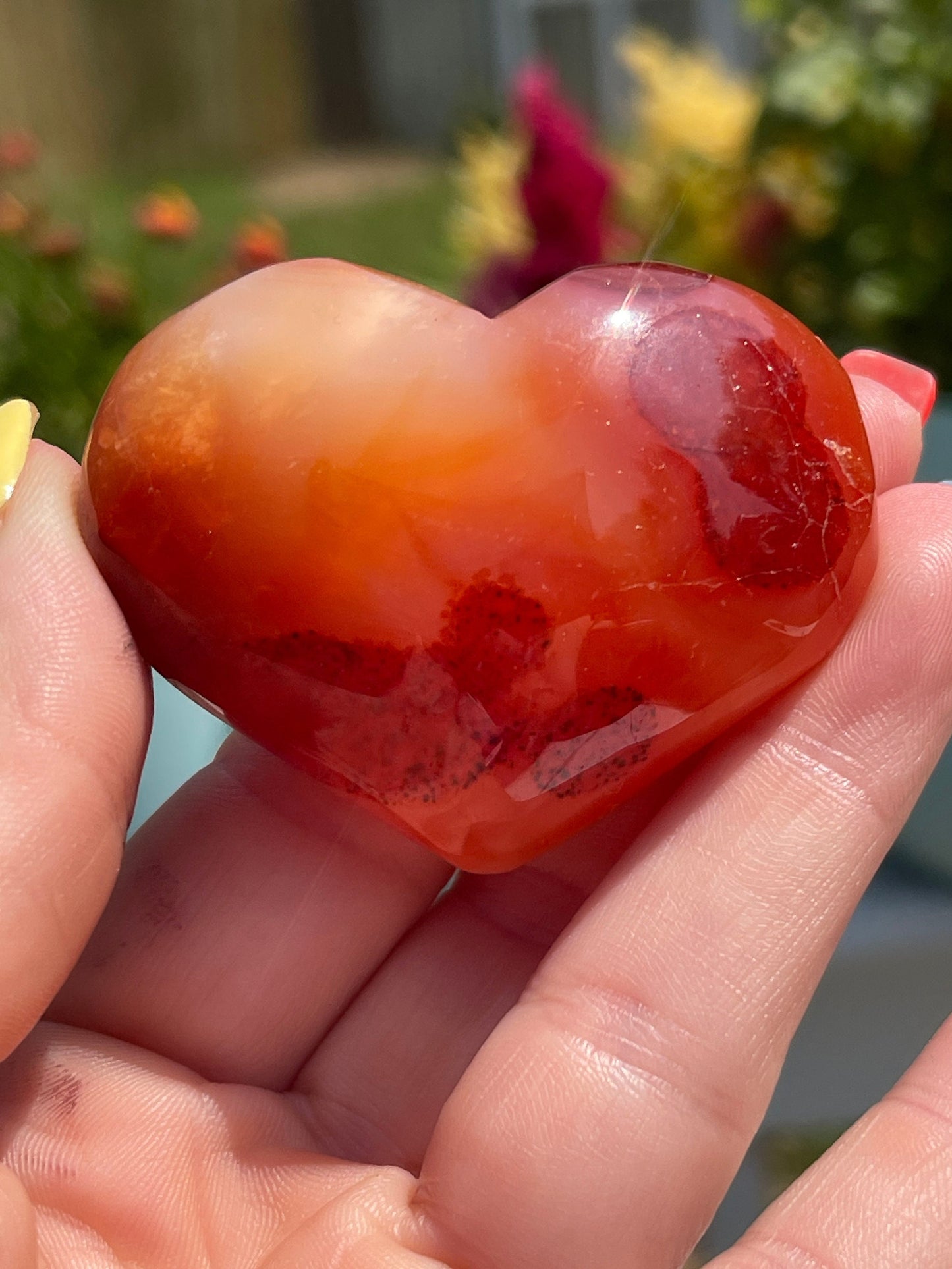 Carnelian Heart Palm Stone