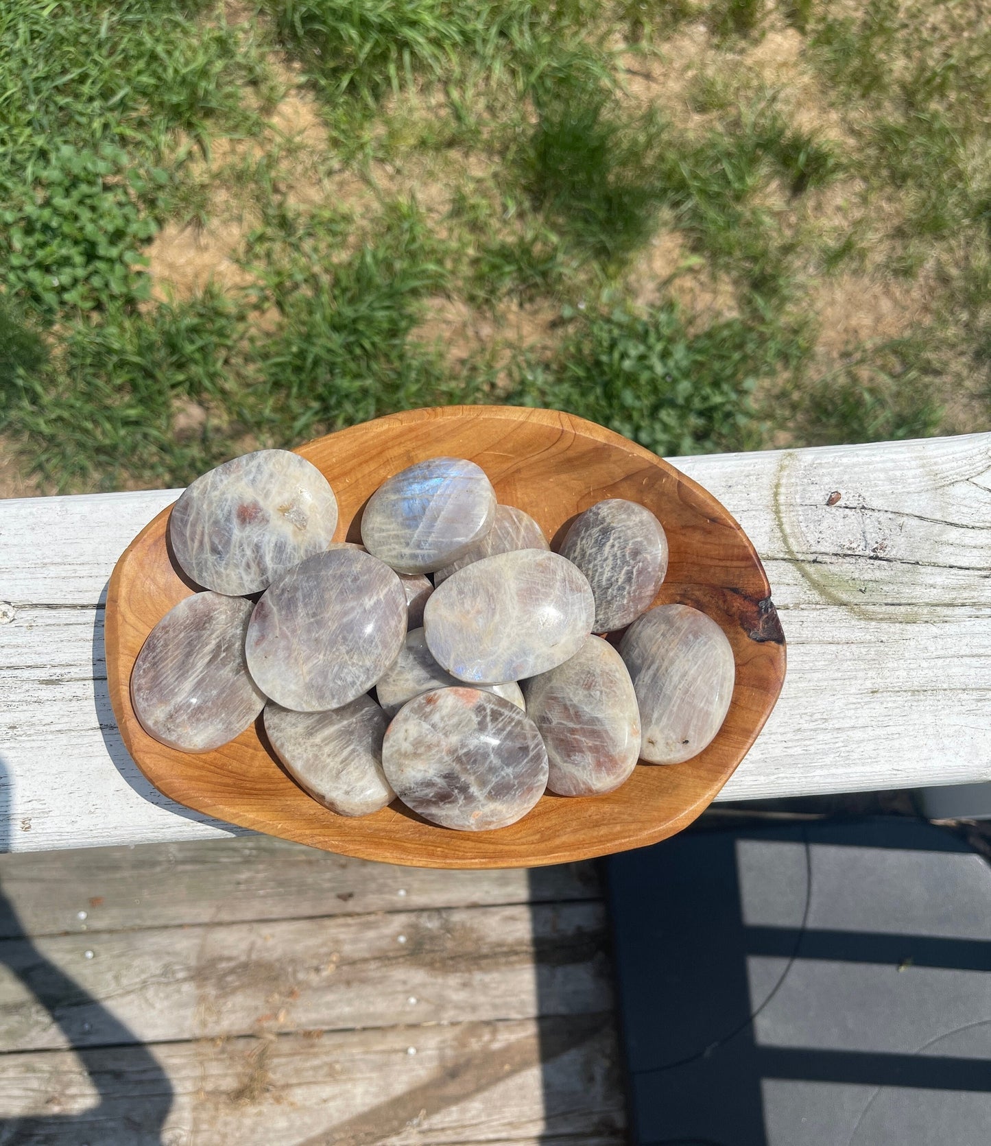 Moonstone Sunstone Palm Stone