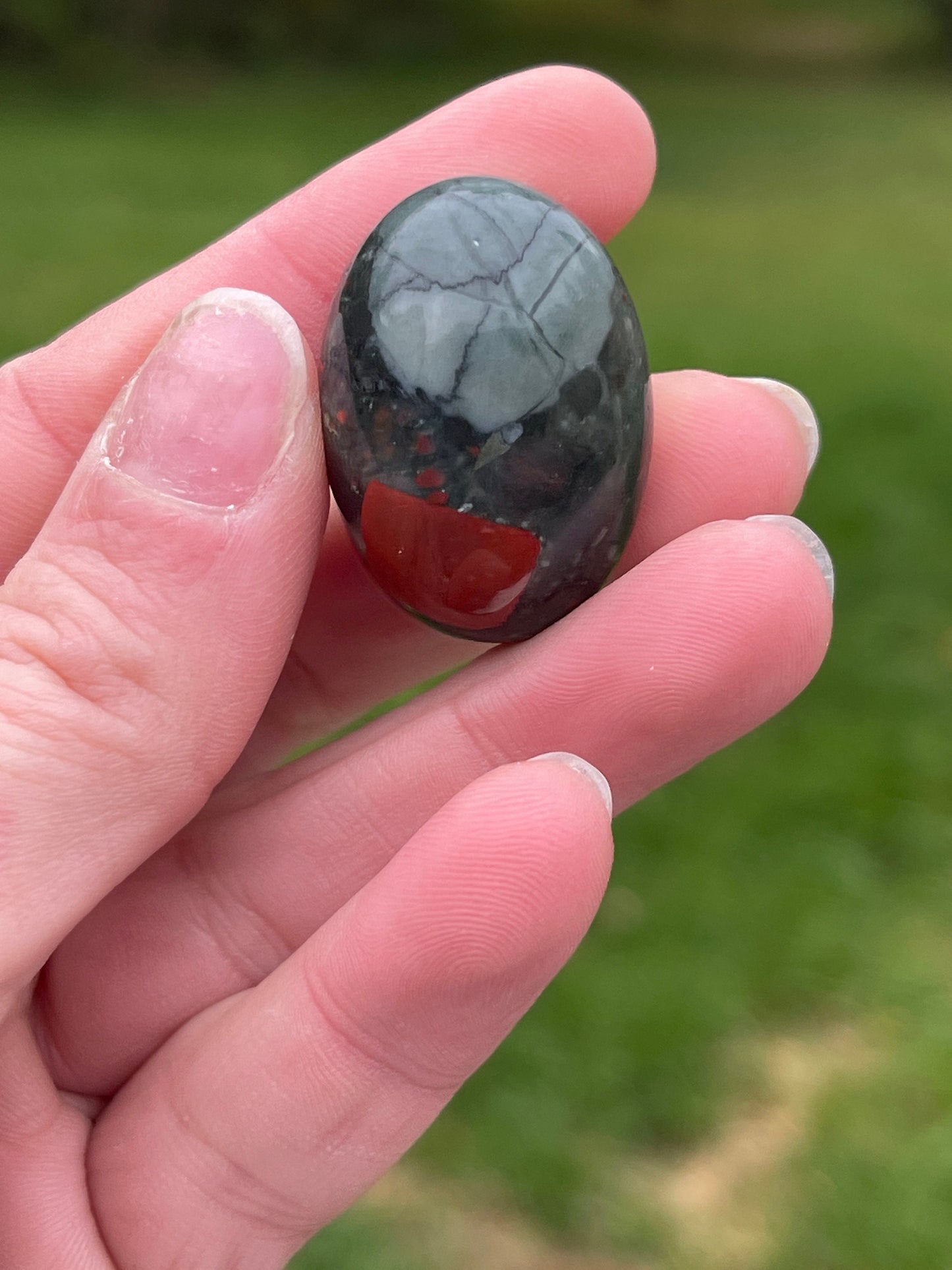 1 African Bloodstone Tumbled stone | tumbler crystals | pocket stone | manifestation crystal | abundance