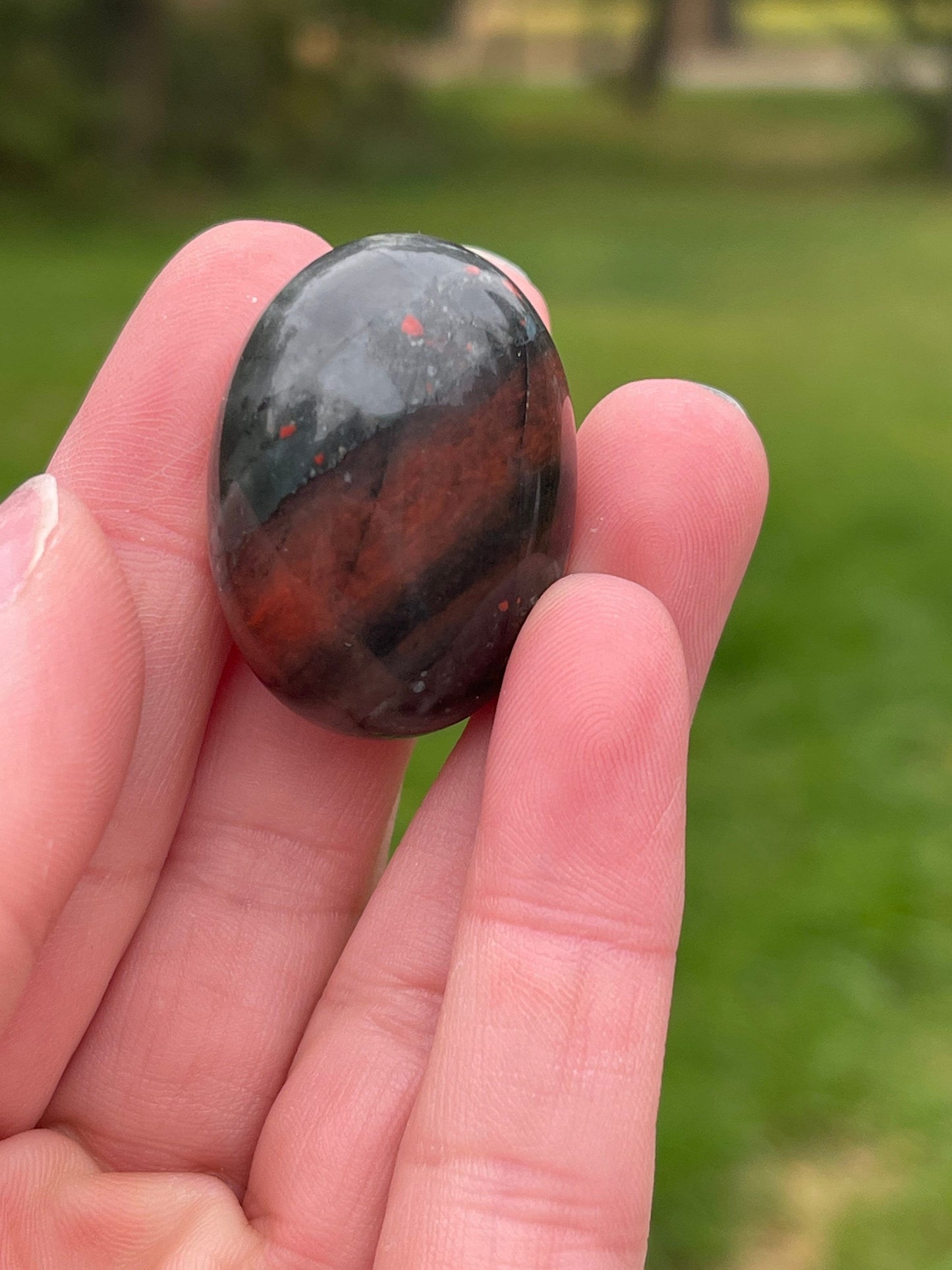 1 African Bloodstone Tumbled stone | tumbler crystals | pocket stone | manifestation crystal | abundance