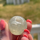 Mini Prehnite Crystal Sphere: Meditation Stone Carving (0.8in)