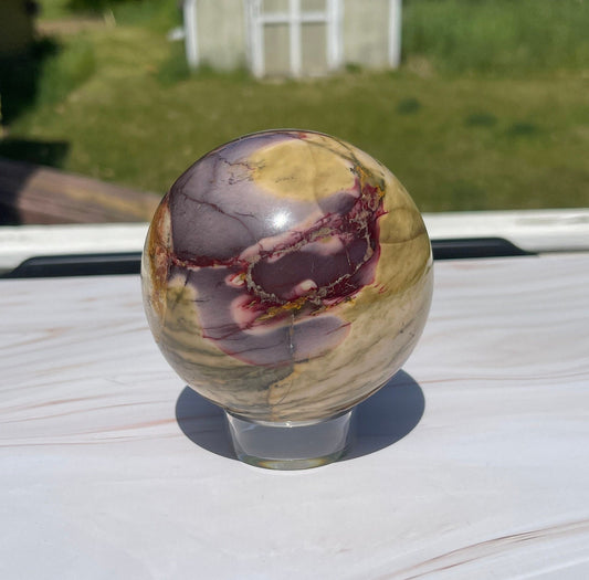 Mookaite Jasper Crystal Sphere: Australian Carved Stone (3.6in)