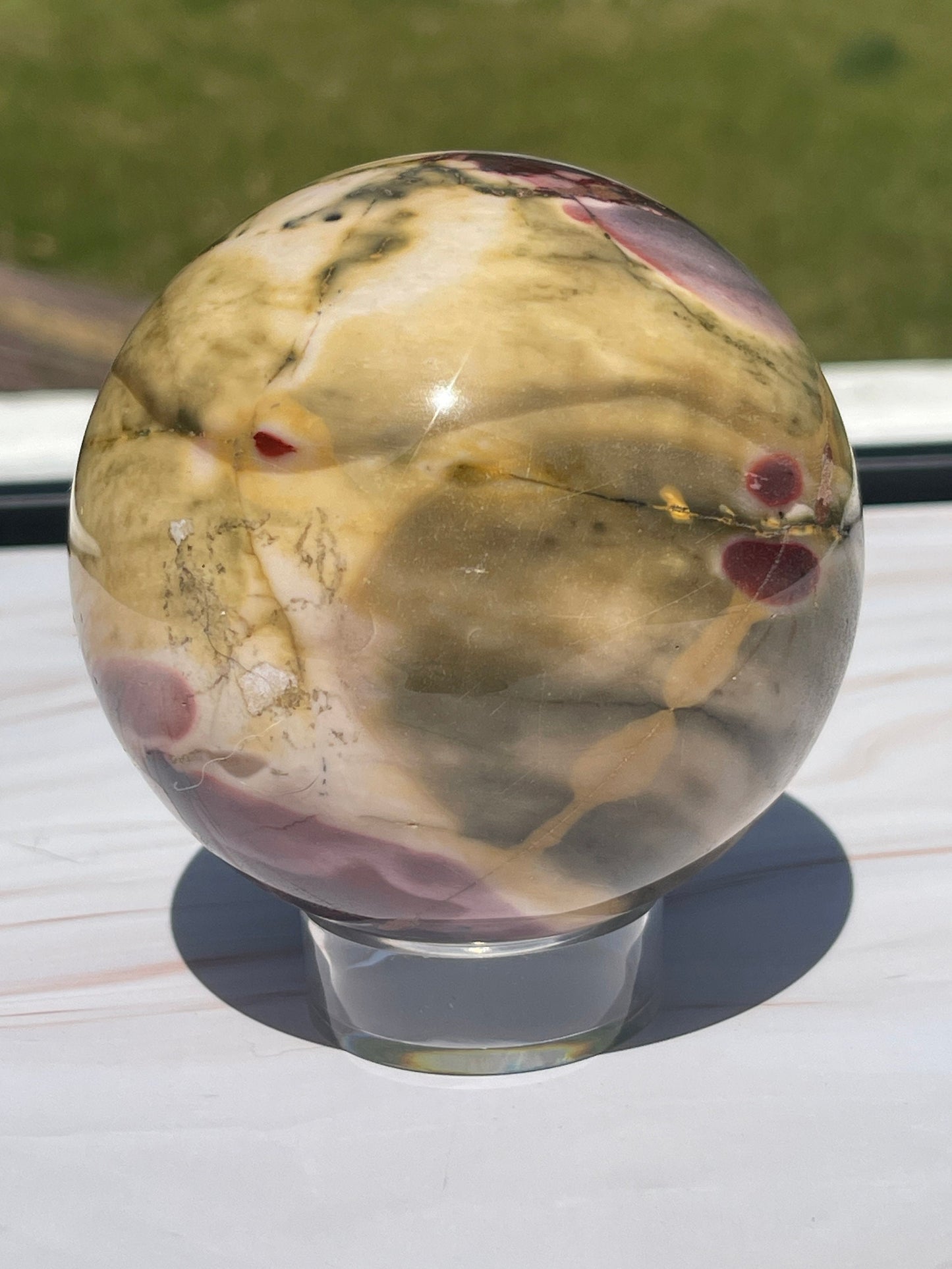 Mookaite Jasper Crystal Sphere: Australian Carved Stone (3.6in)