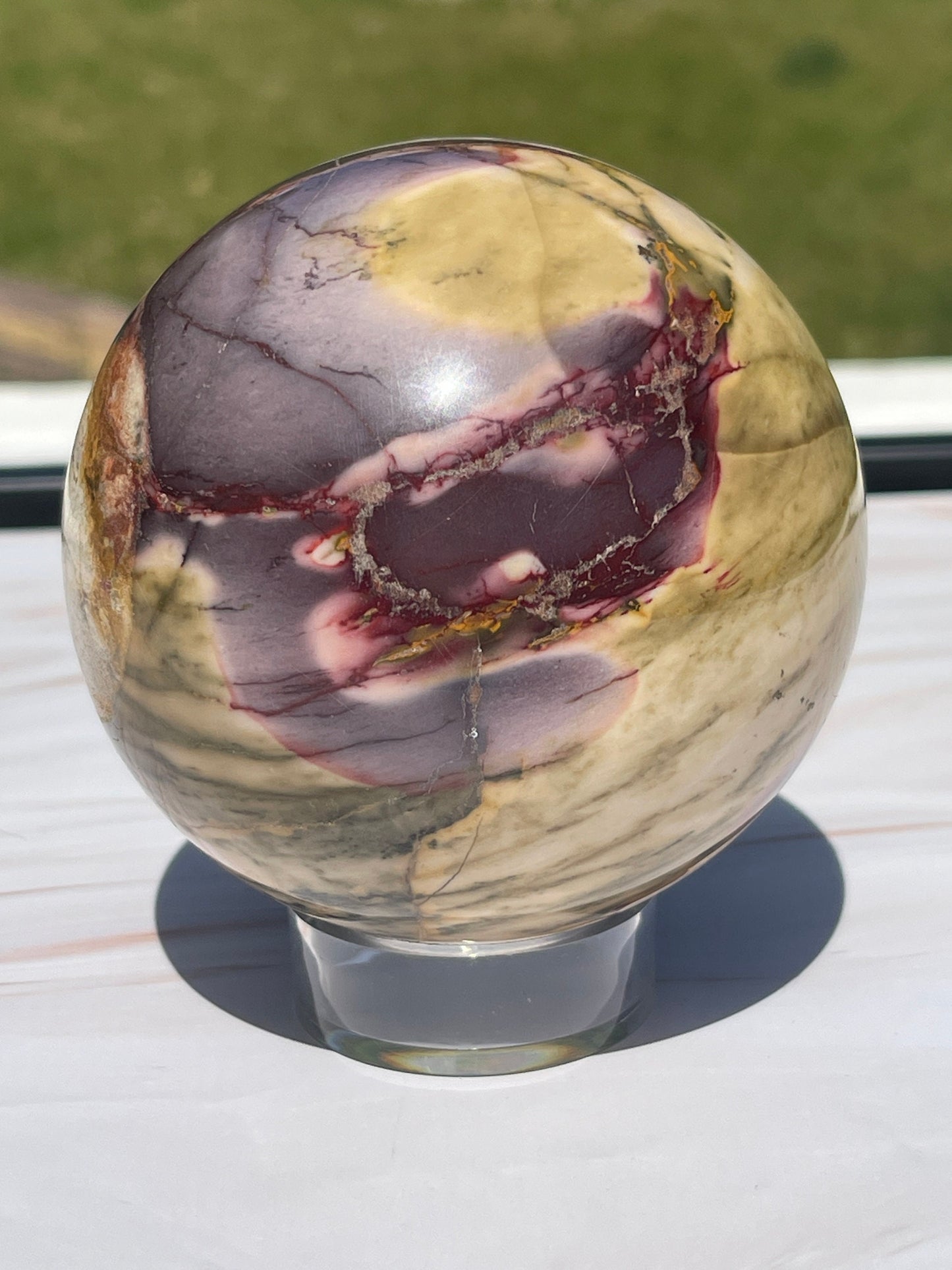 Mookaite Jasper Crystal Sphere: Australian Carved Stone (3.6in)