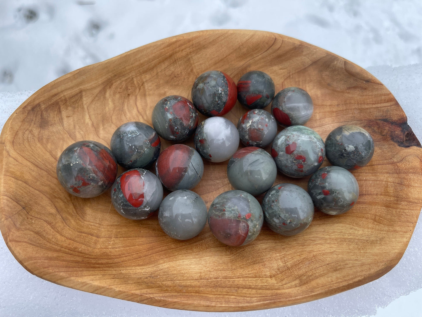 African Bloodstone Mini Sphere: Manifestation Crystal, Abundance