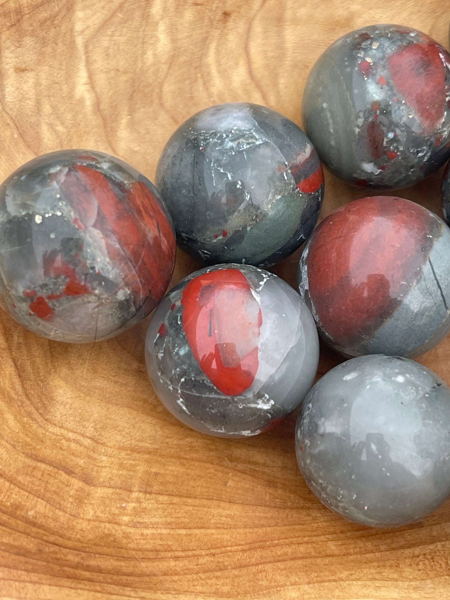 African Bloodstone Mini Sphere: Manifestation Crystal, Abundance