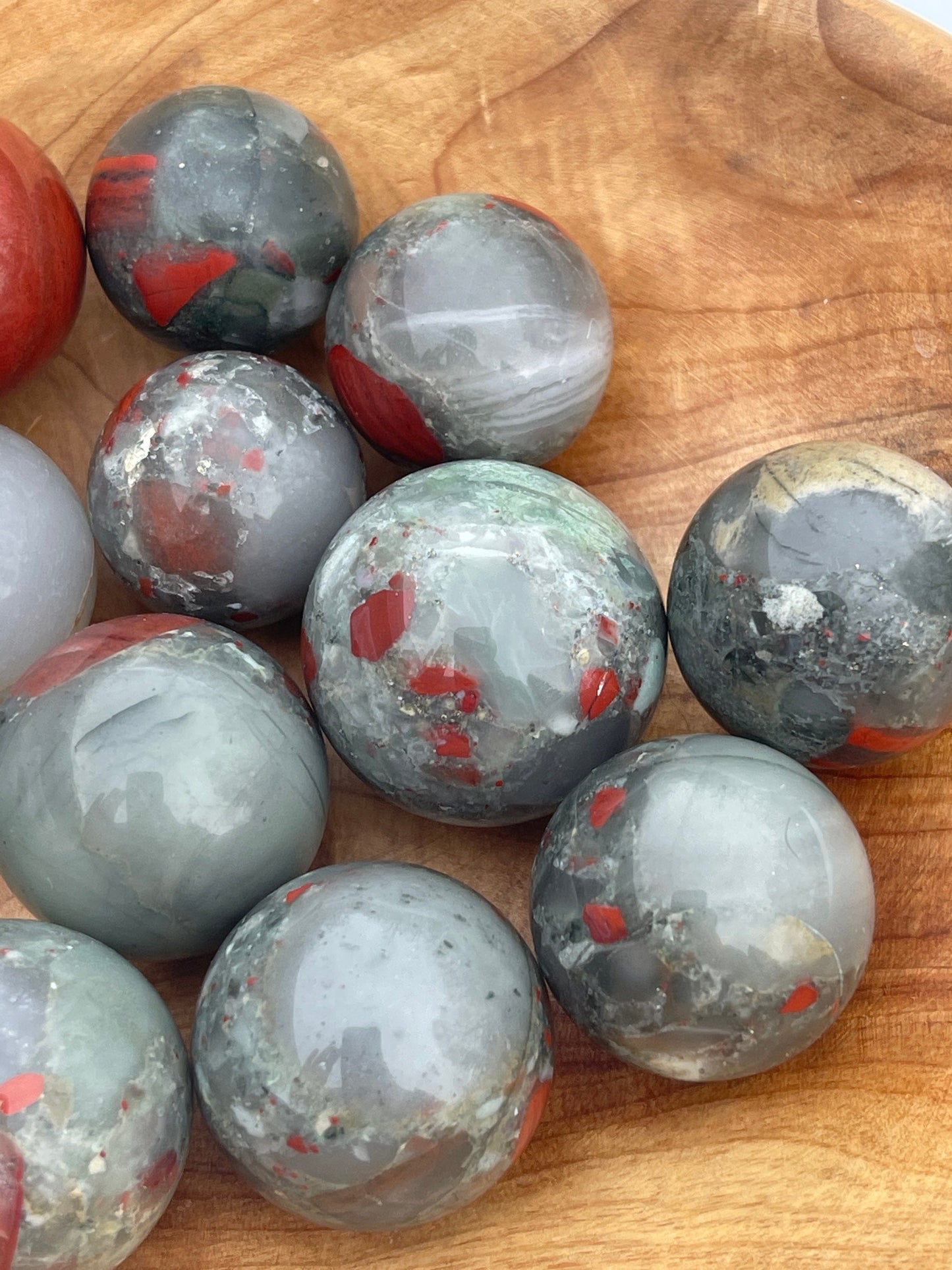 African Bloodstone Mini Sphere: Manifestation Crystal, Abundance