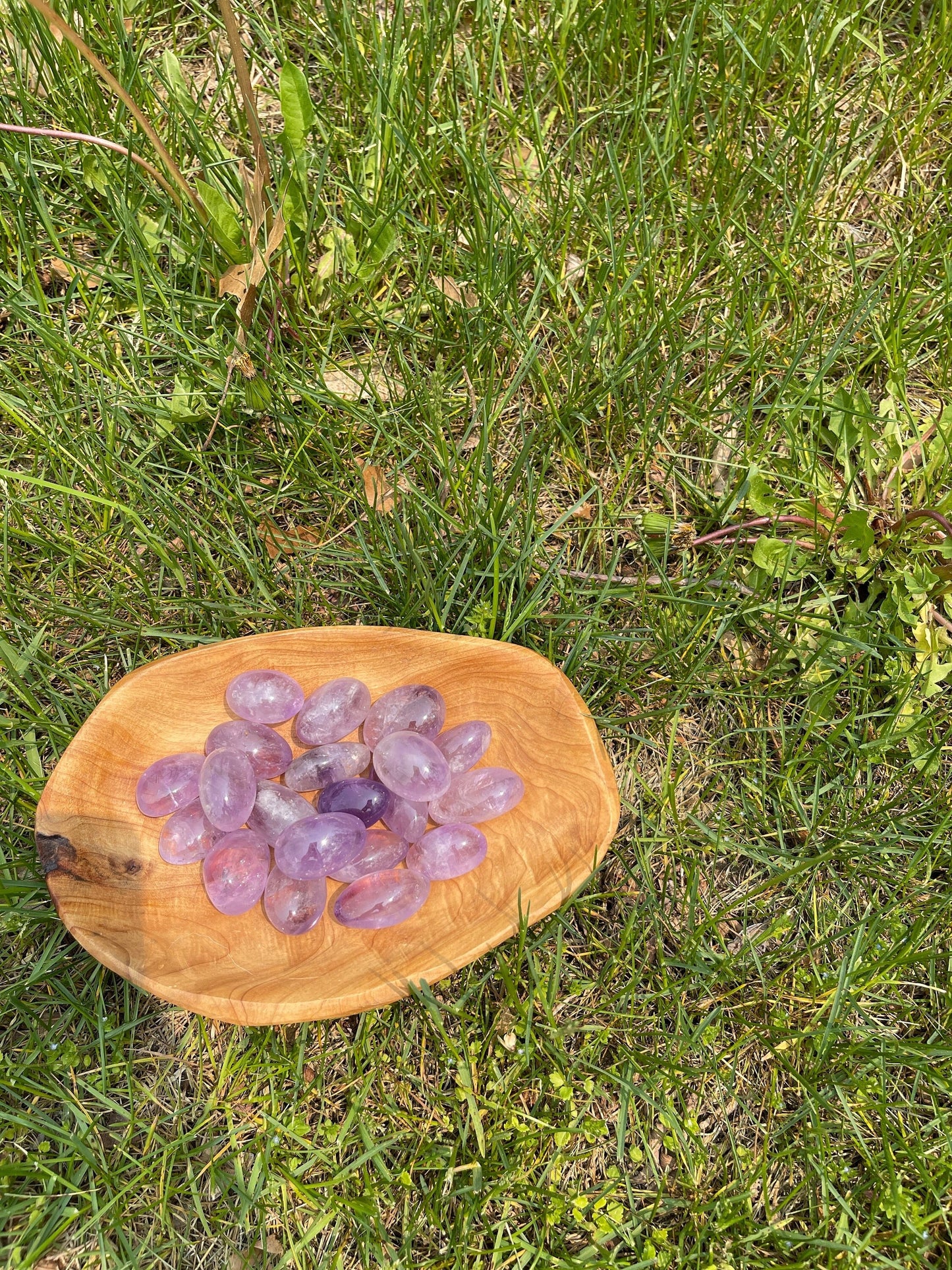 Amethyst Crystal Tumbled Stone: Pocket Meditation Stone
