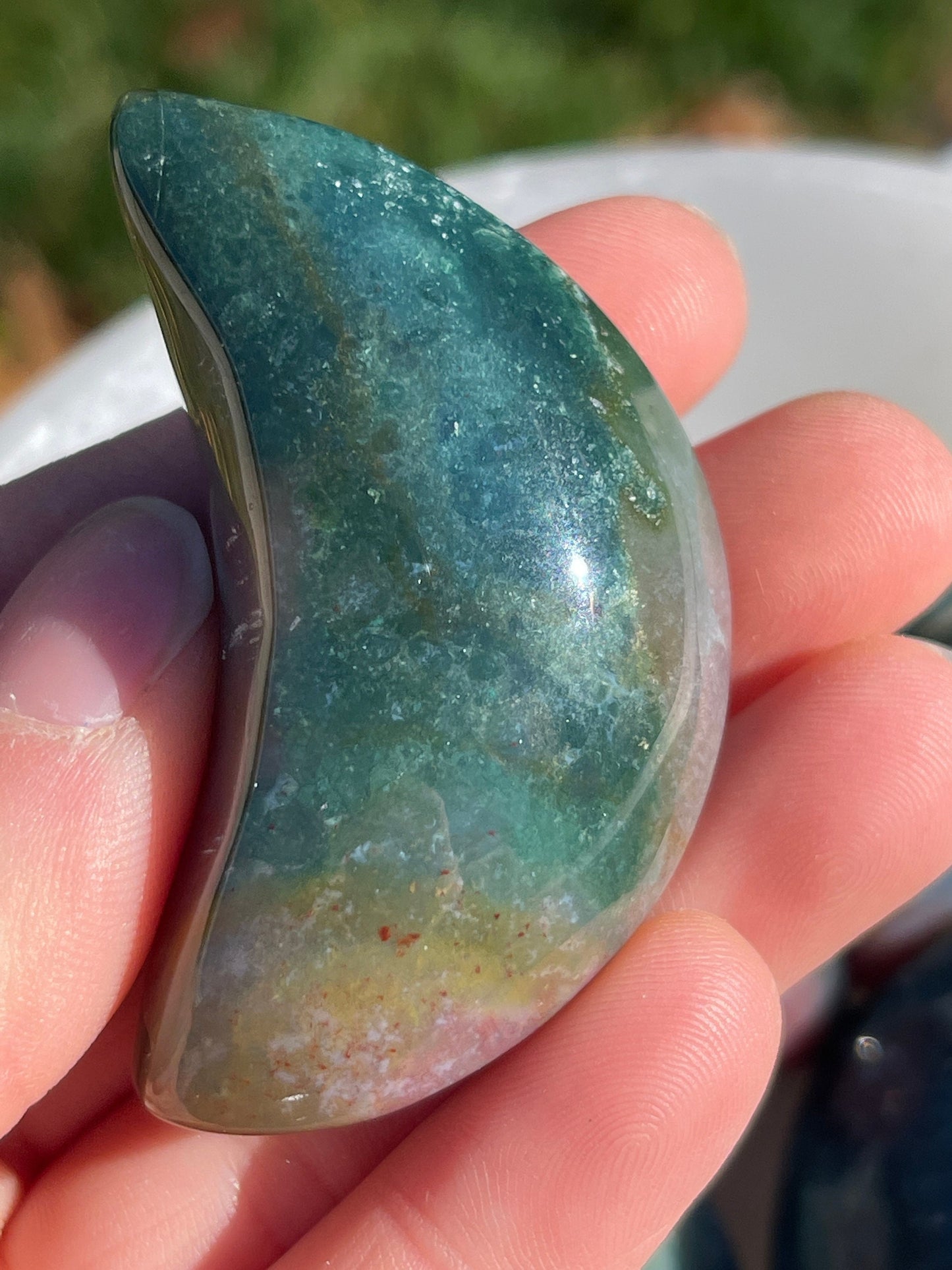 1 Ocean Jasper Moon Carving