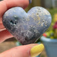 Moss Agate Heart Palm Stone: Crystal Carving, Meditation Gift