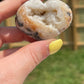 Druzy Sphalerite Heart Palm Stone