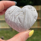 White Crazy Lace Agate Heart Palm Stone