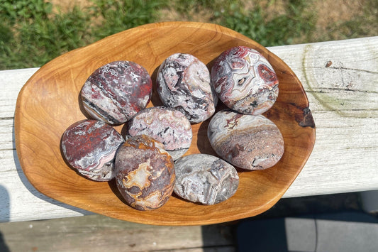 Mexican Crazy Lace Agate Palm Stone