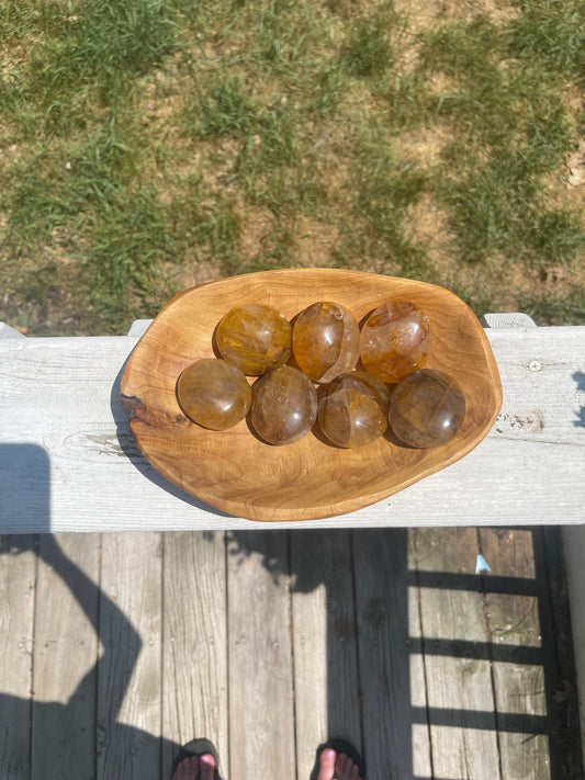 Golden Healer Quartz Palm Stone