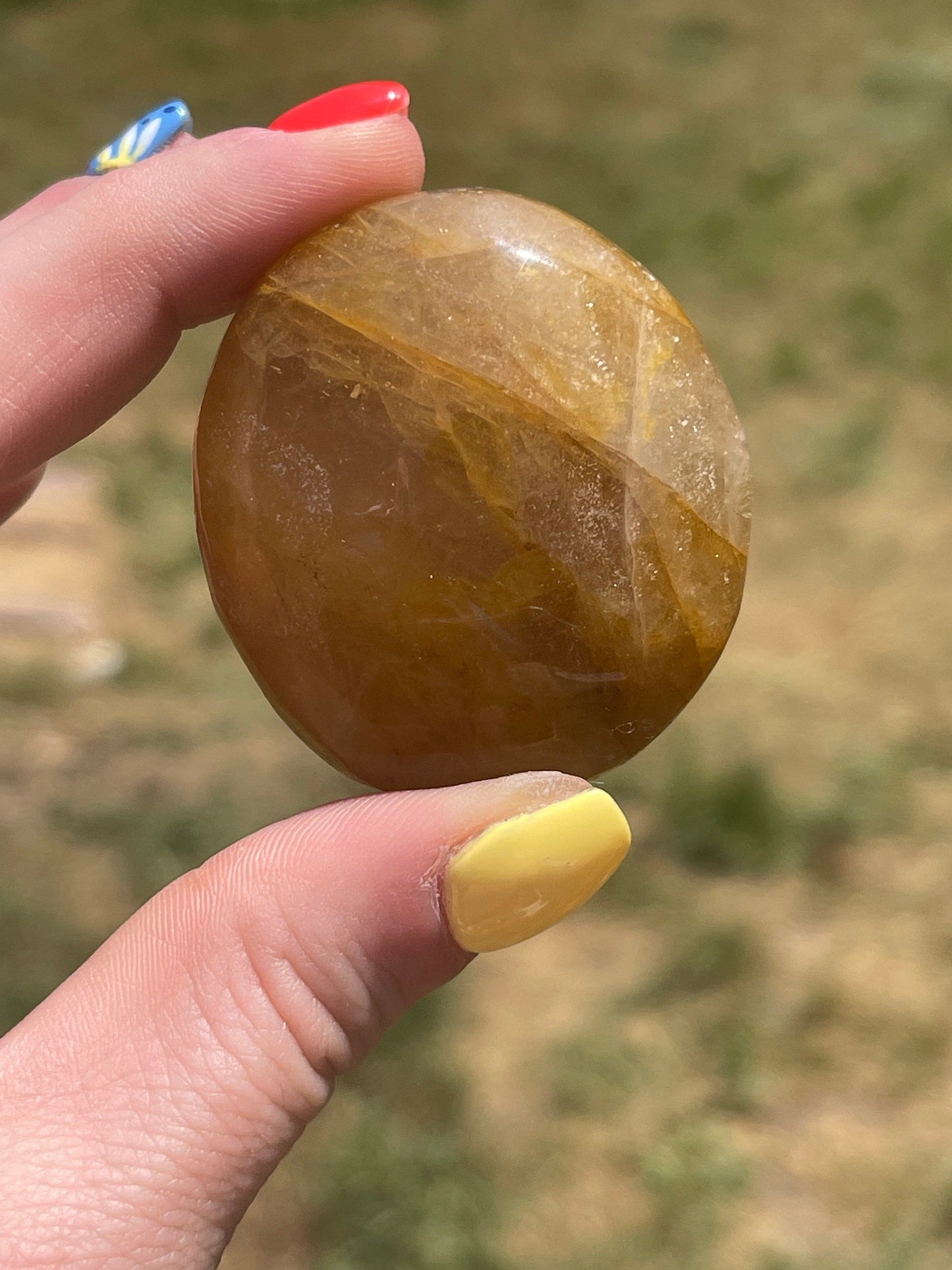 Golden Healer Quartz Palm Stone