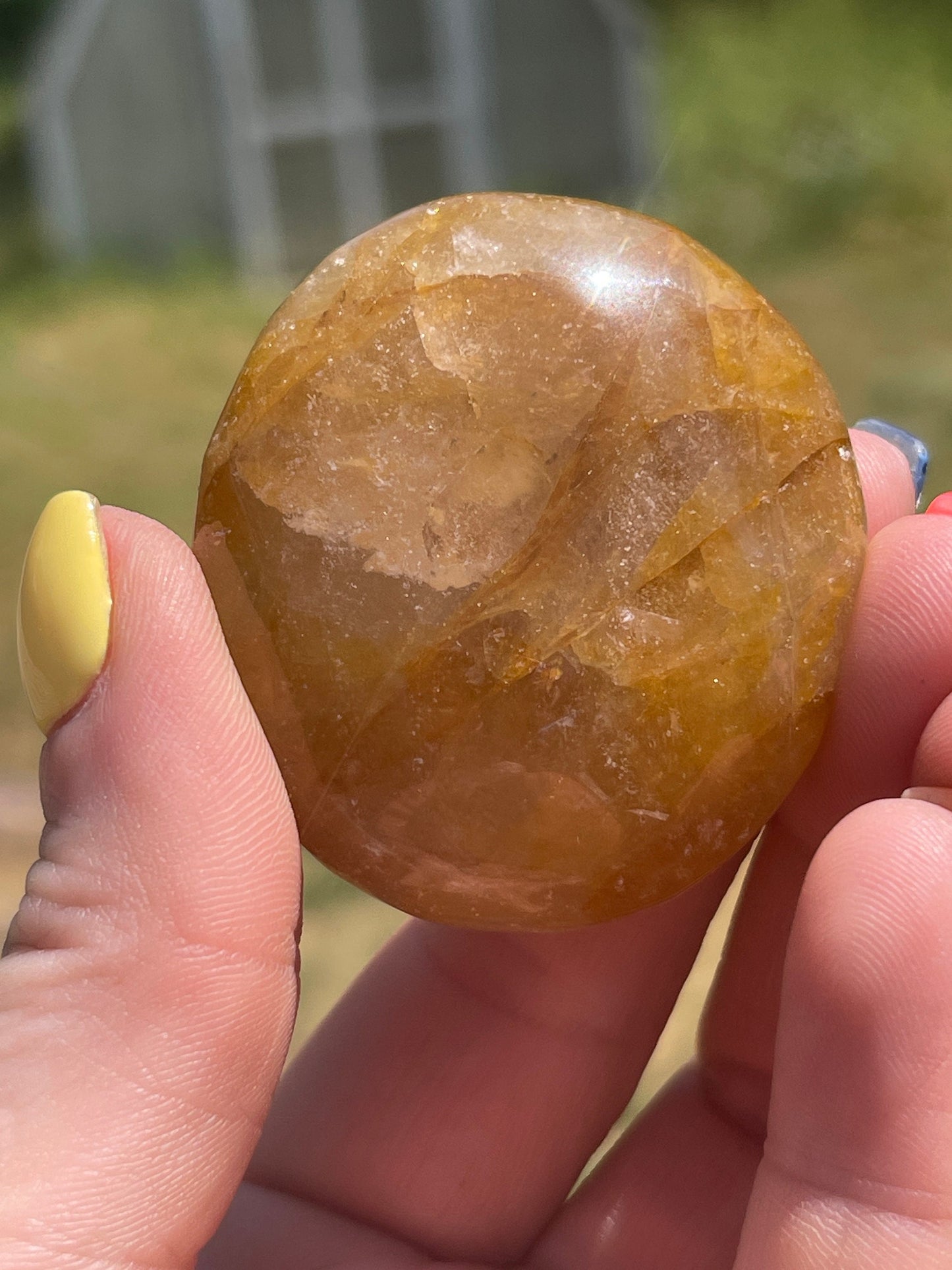 Golden Healer Quartz Palm Stone