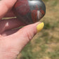 1 African Bloodstone Crystal Heart Carving with Pyrite | meditation | palm stone | abundance