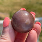 1 Peach moonstone mini sphere | crystal carving | meditation crystal | pocket stone