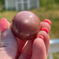 1 Peach moonstone mini sphere | crystal carving | meditation crystal | pocket stone