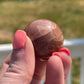 1 Peach moonstone mini sphere | crystal carving | meditation crystal | pocket stone