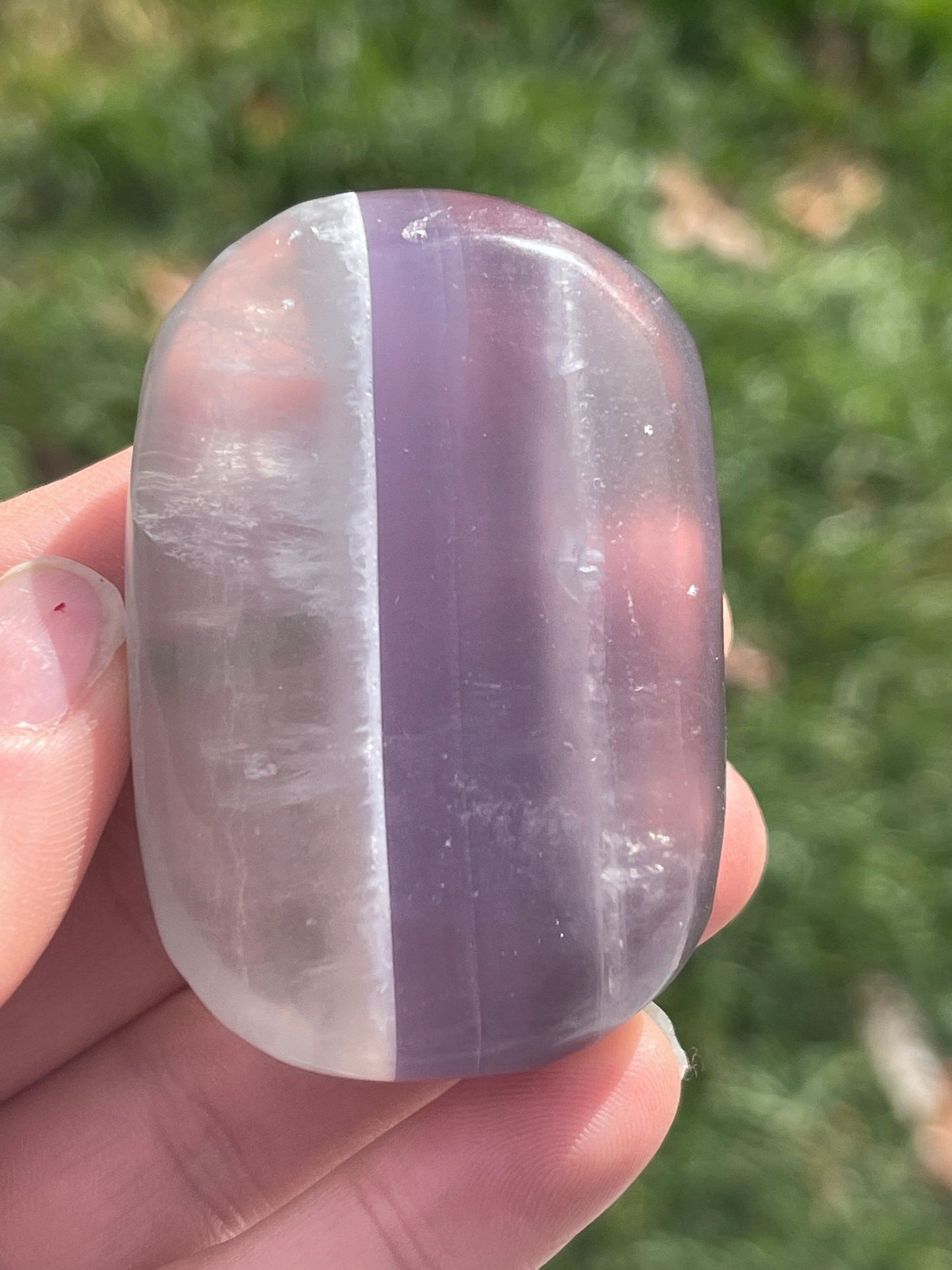 1 Lavender Fluorite Palm Stone