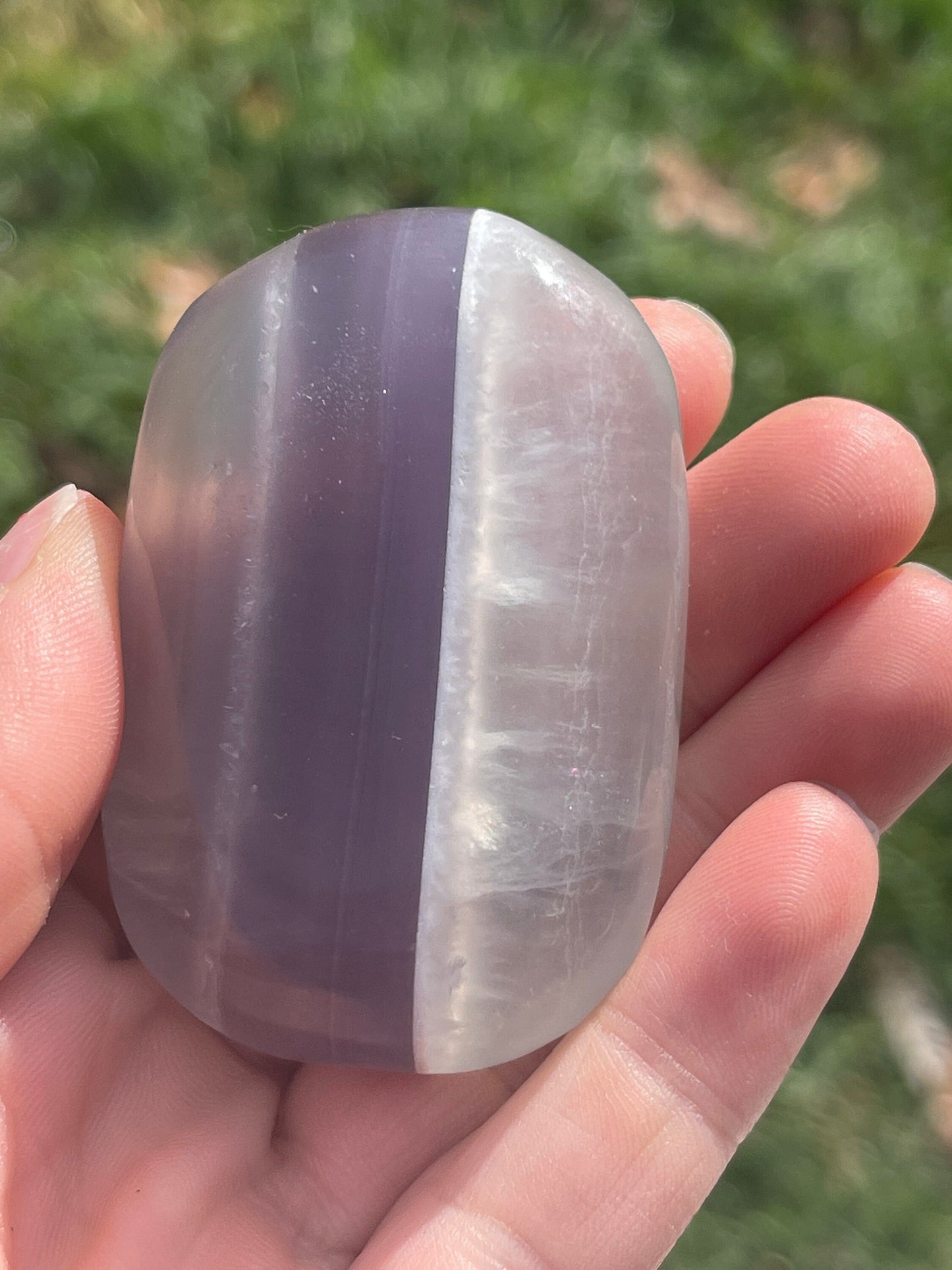 1 Lavender Fluorite Palm Stone