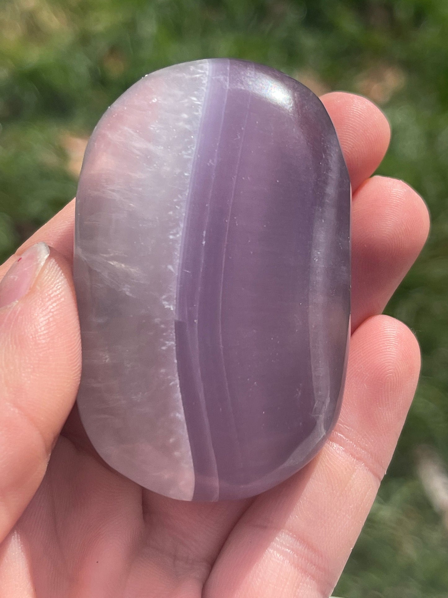 1 Lavender Fluorite Palm Stone