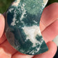 1 Moss Agate Moon Carving