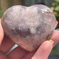 1 Flower agate heart palm stone