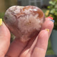 1 Flower agate heart palm stone