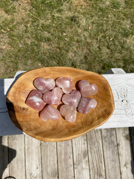 Rose Calcite Crystal Heart